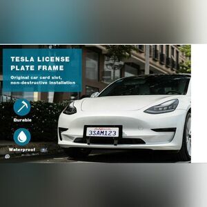 Front License Plate Holder for 2017-2022 2023 Tesla Model 3 Accessories License